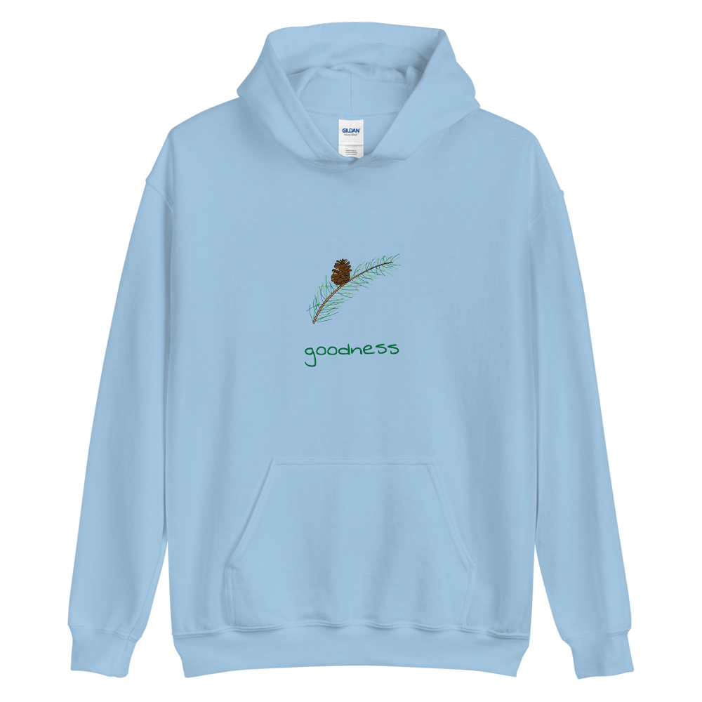 Pinecone Goodness Hoodie in Light Blue