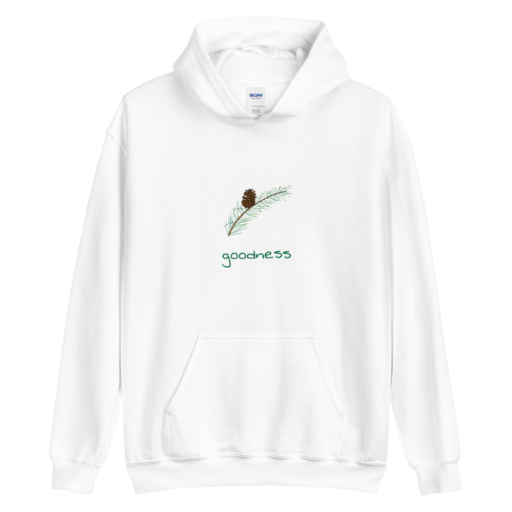 Pinecone Goodness Hoodie in White