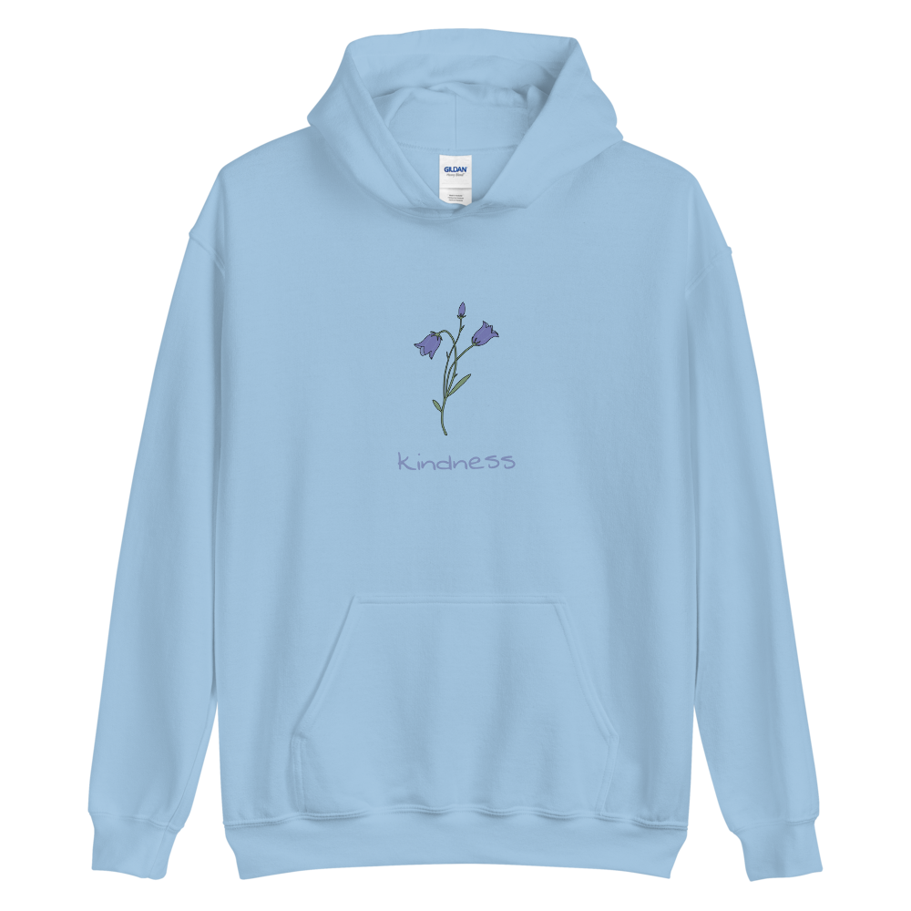 Bluebell Kindness Hoodie in Light Blue