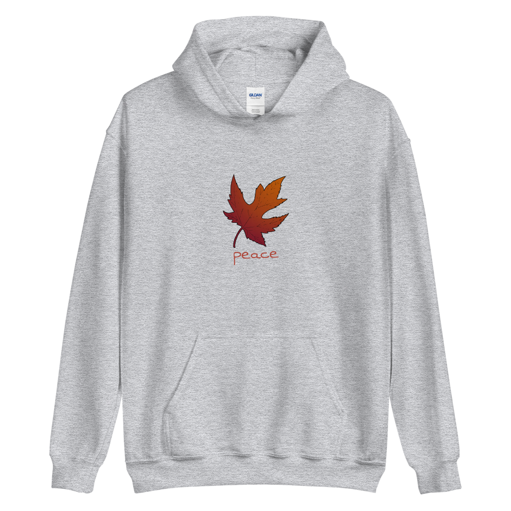 Maple Leaf Peace Hoodie in Sport Grey