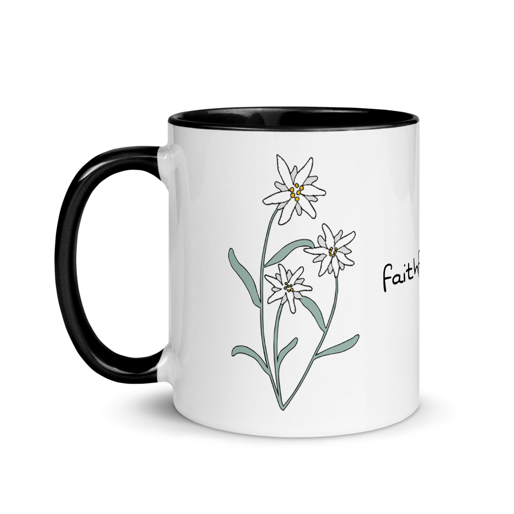Edelweiss Faithfulness Mug with Black Inside