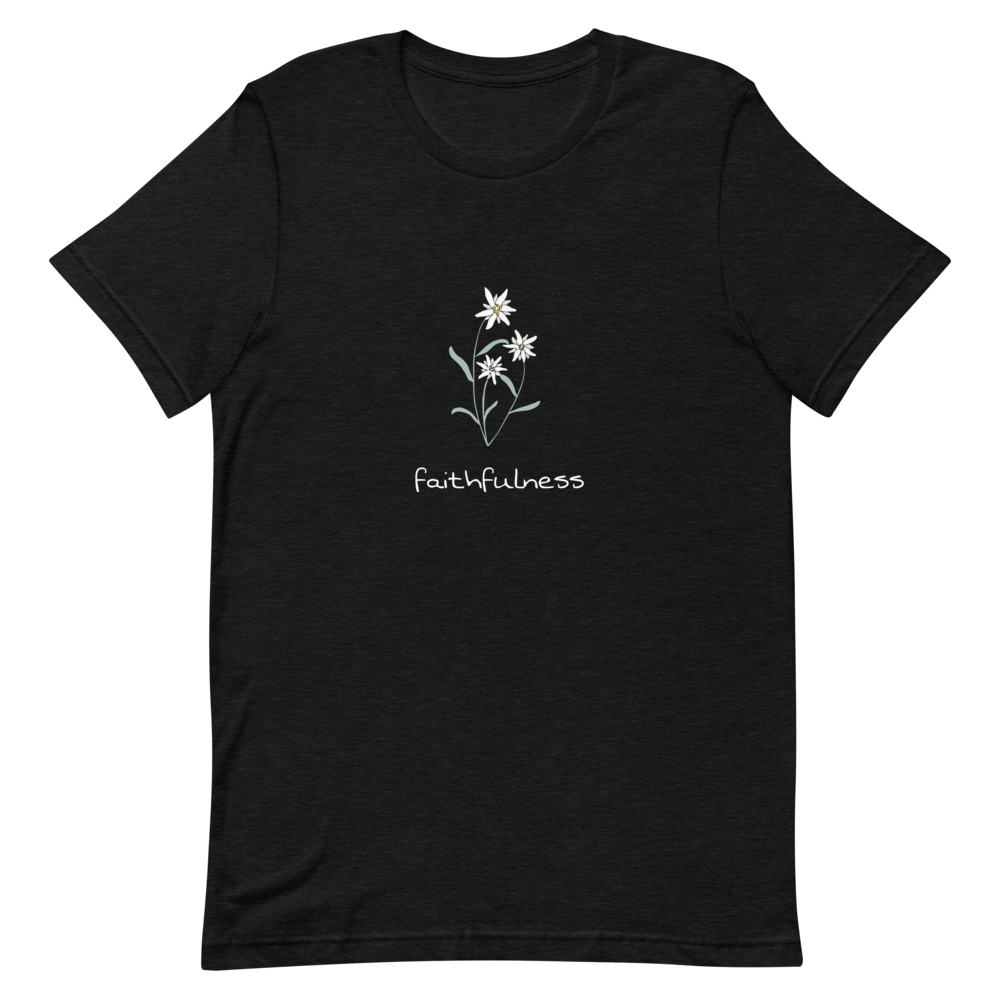 Edelweiss Faithfulness T-Shirt in Black Heather