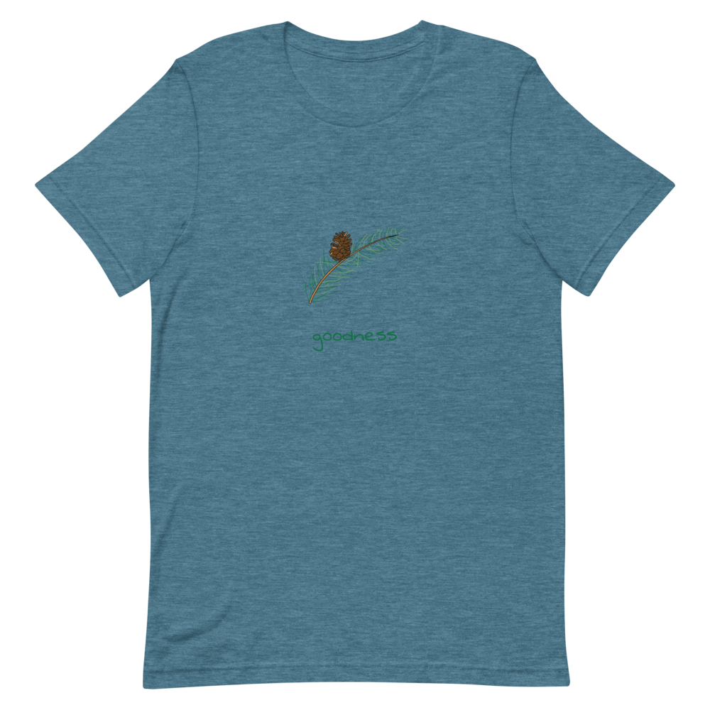 Pinecone Goodness T-Shirt in Heather Deep Teal