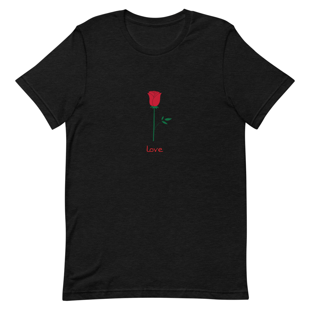 Rose Love T-Shirt in Black Heather