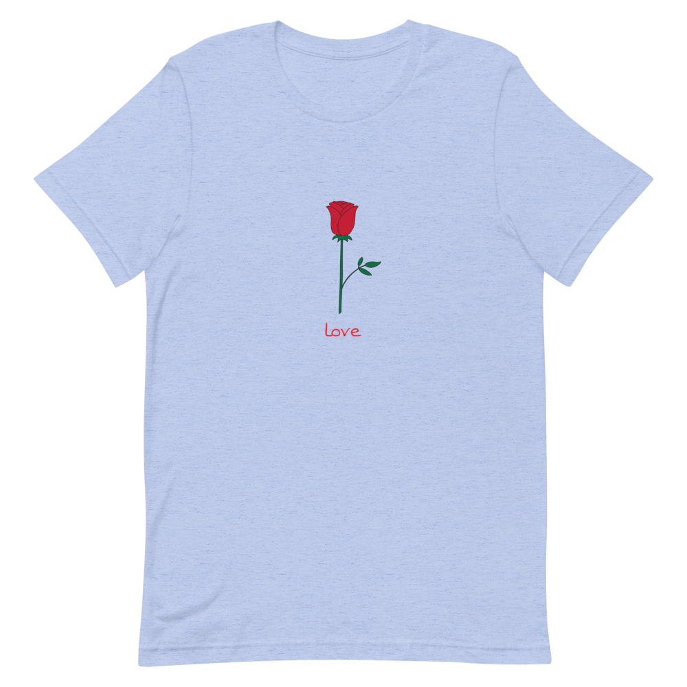 Rose Love T-Shirt in Heather Blue