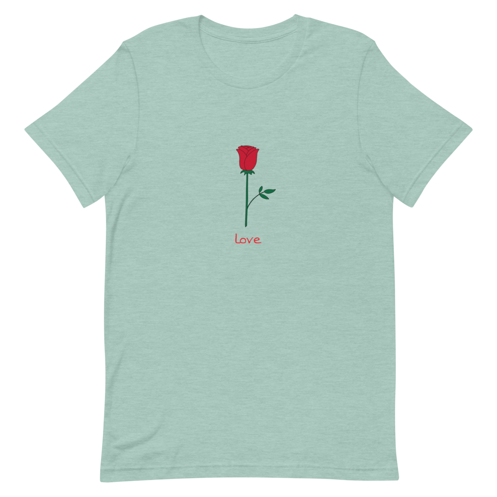 Rose Love T-Shirt in Heather Prism Dusty Blue