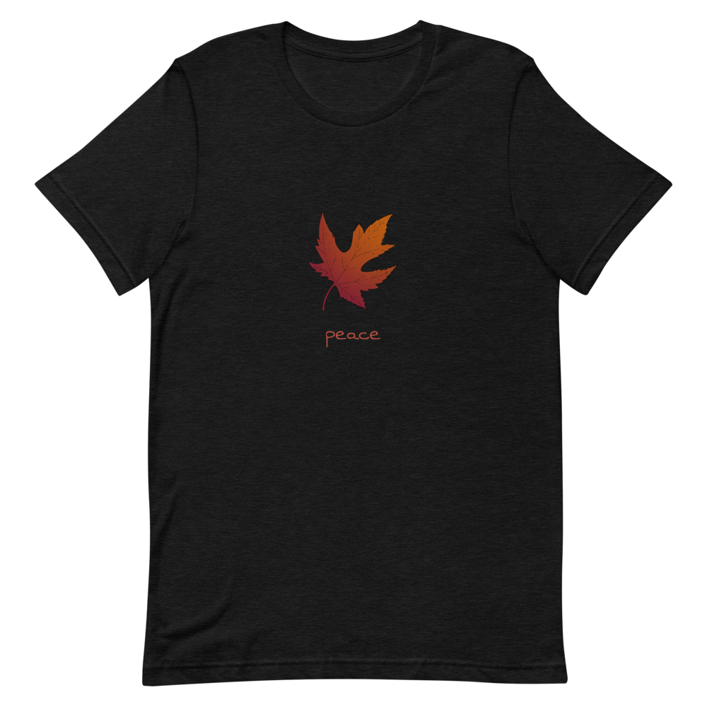 Maple Leaf Peace T-Shirt in Black Heather