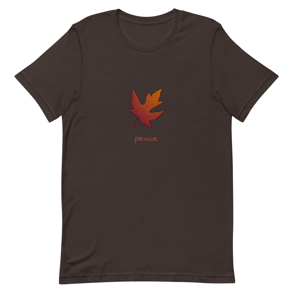 Maple Leaf Peace T-Shirt in Brown