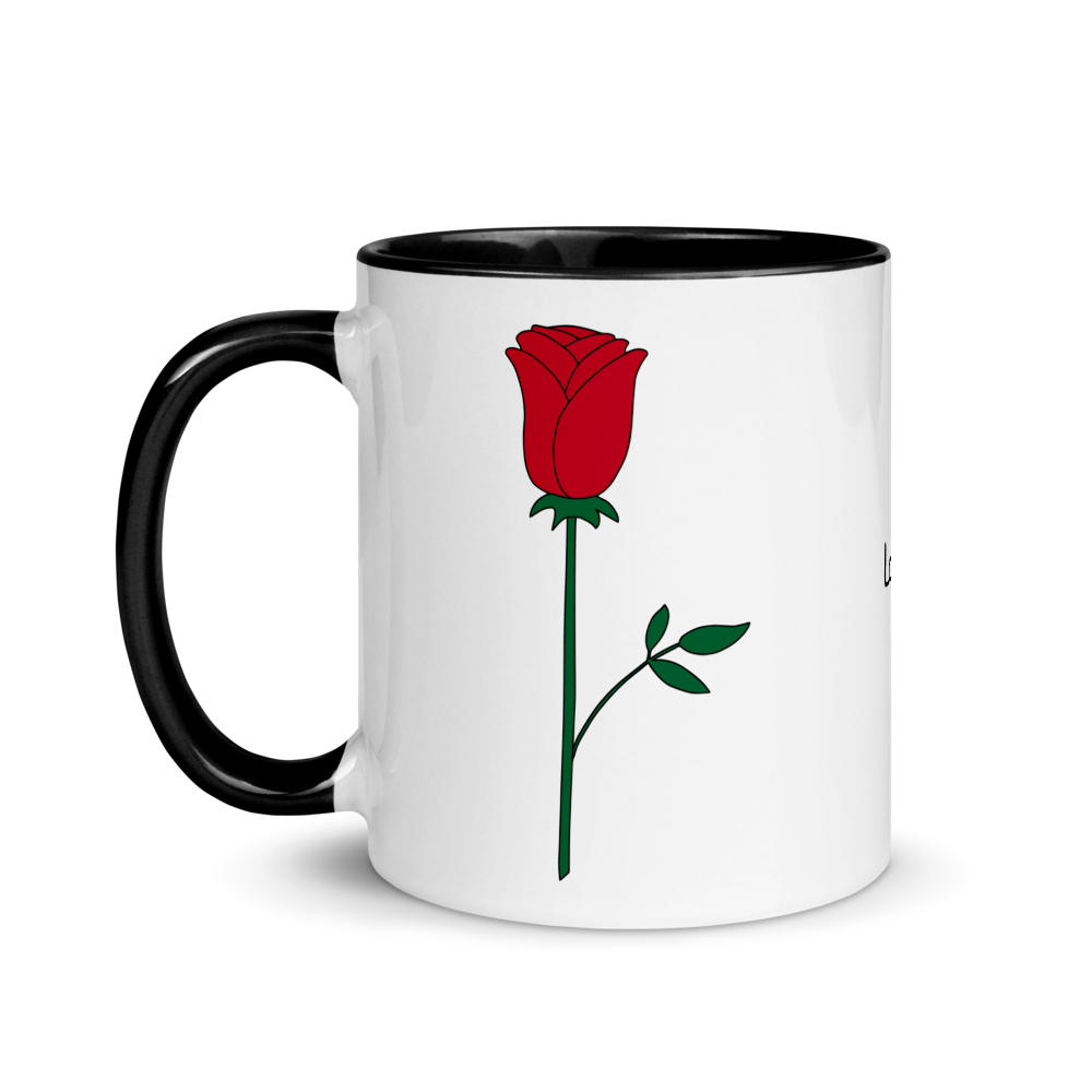Rose Love Mug with Black Inside