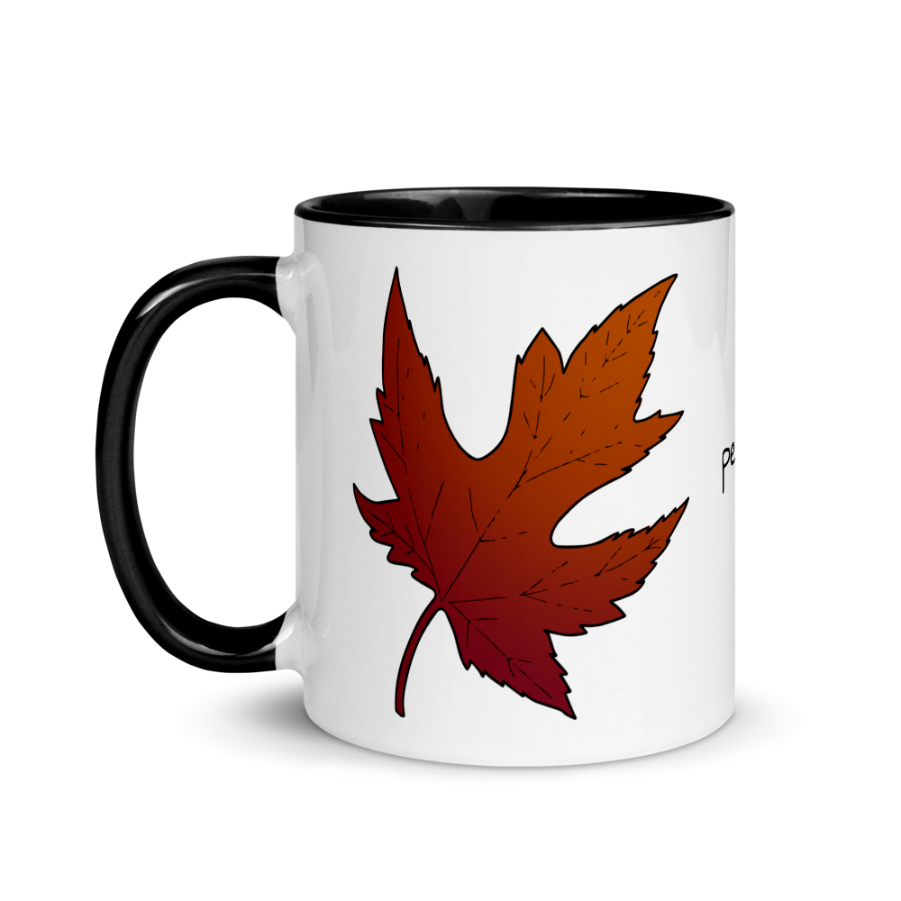 Maple Leaf Peace Mug with Black Inside