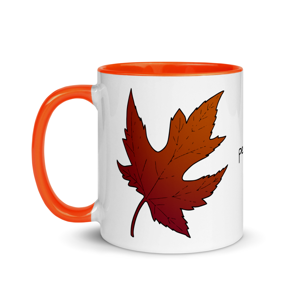 Maple Leaf Peace Mug with Orange Inside