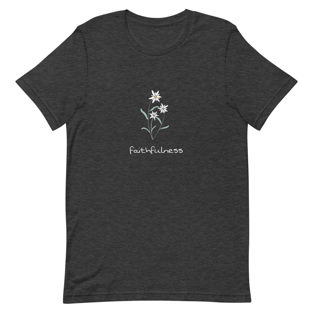 Edelweiss Faithfulness T-Shirt in Dark Grey Heather