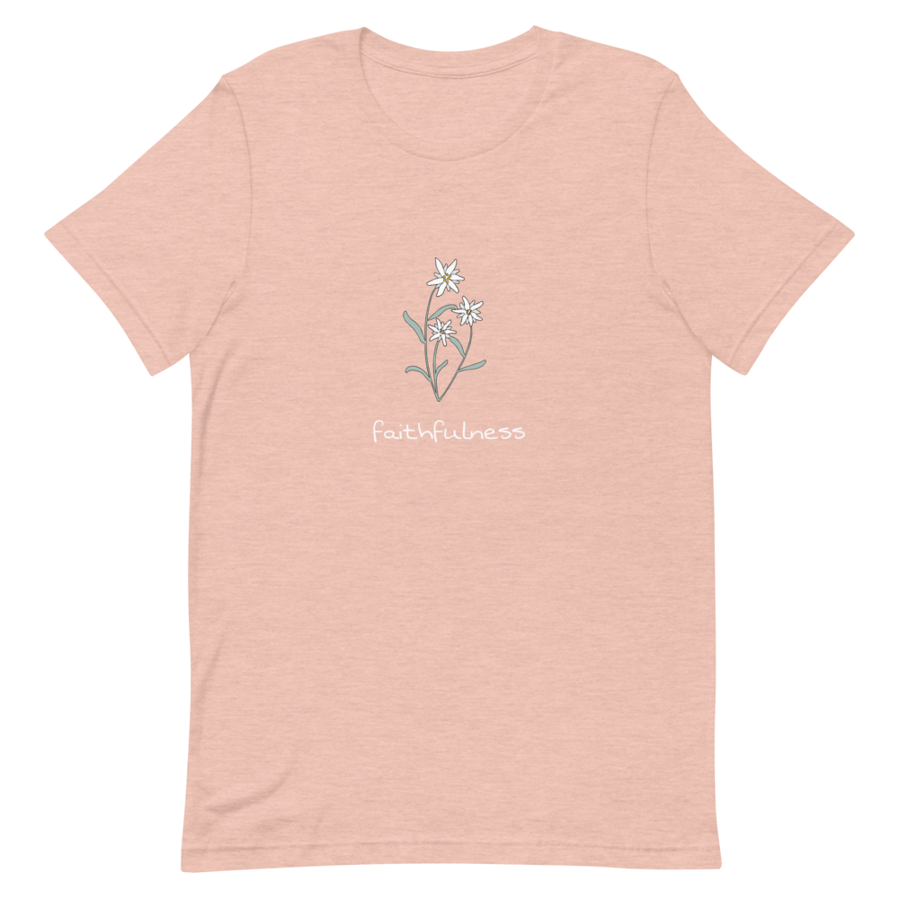 Edelweiss Faithfulness T-Shirt in Heather Prism Peach