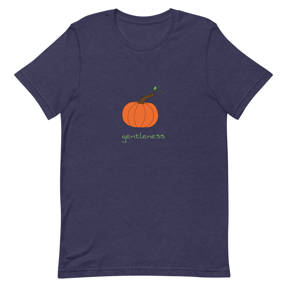 Pumpkin Gentleness T-Shirt in Heather Midnight Navy