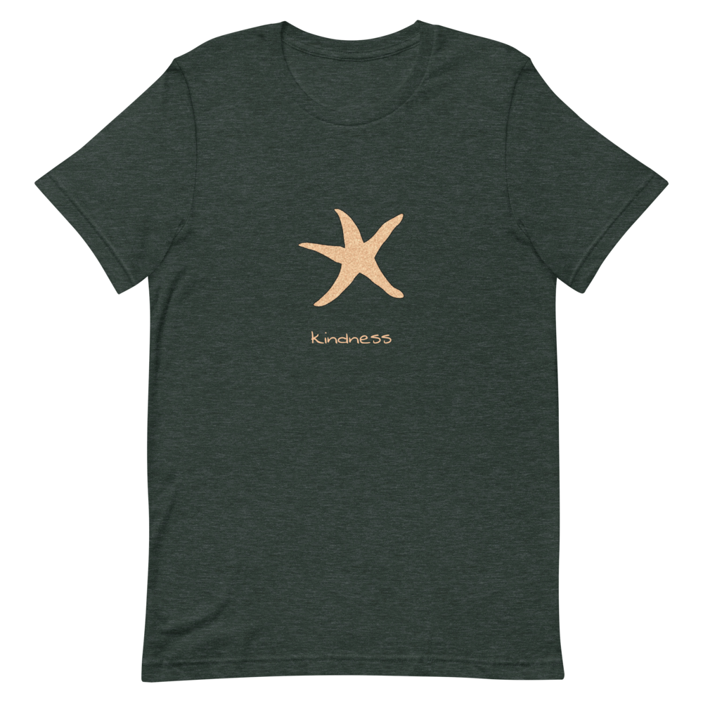 Starfish Kindness T-Shirt in Heather Forest