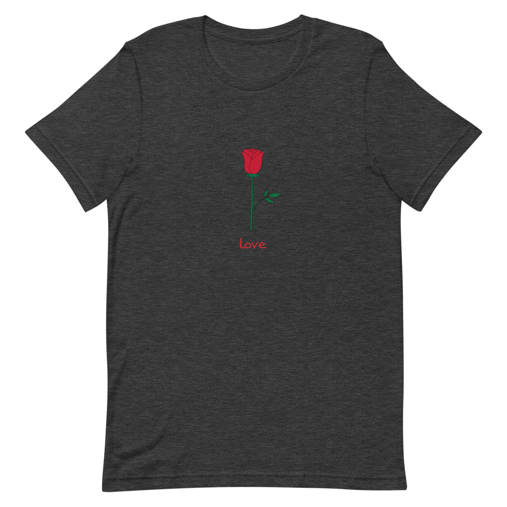 Rose Love T-Shirt in Dark Grey Heather