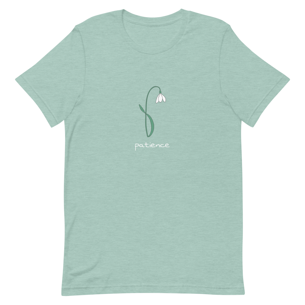 Snowdrop Patience T-Shirt in Heather Prism Dusty Blue