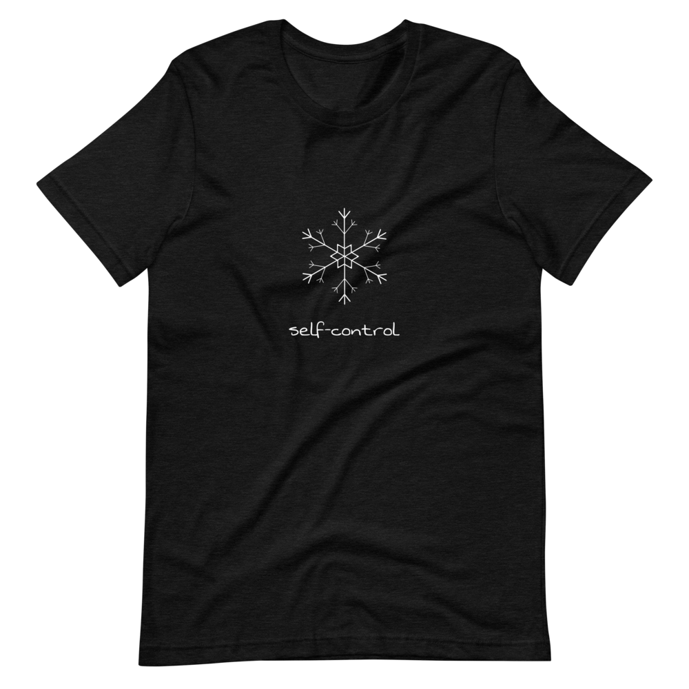 Snowflake Self-Control T-Shirt in Black Heather
