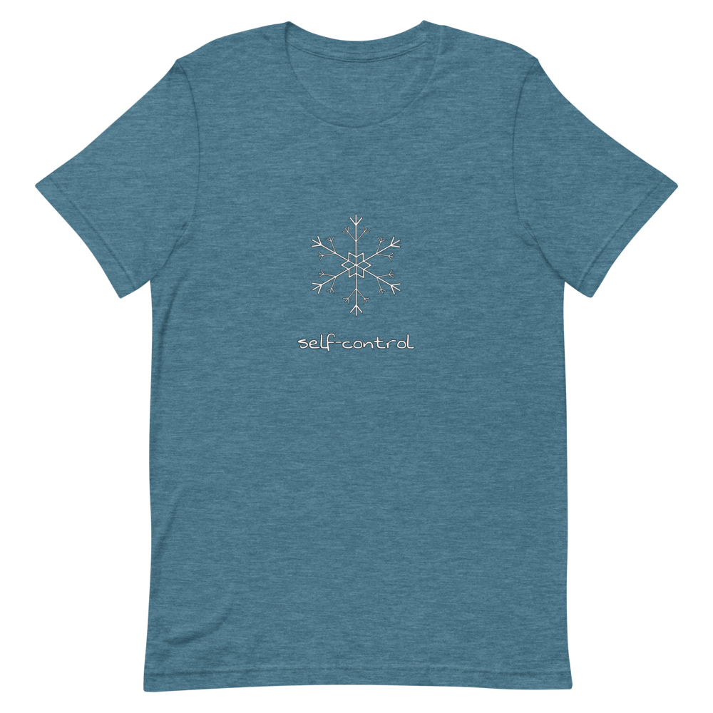 Snowflake Self-Control T-Shirt in Heather Deep Teal