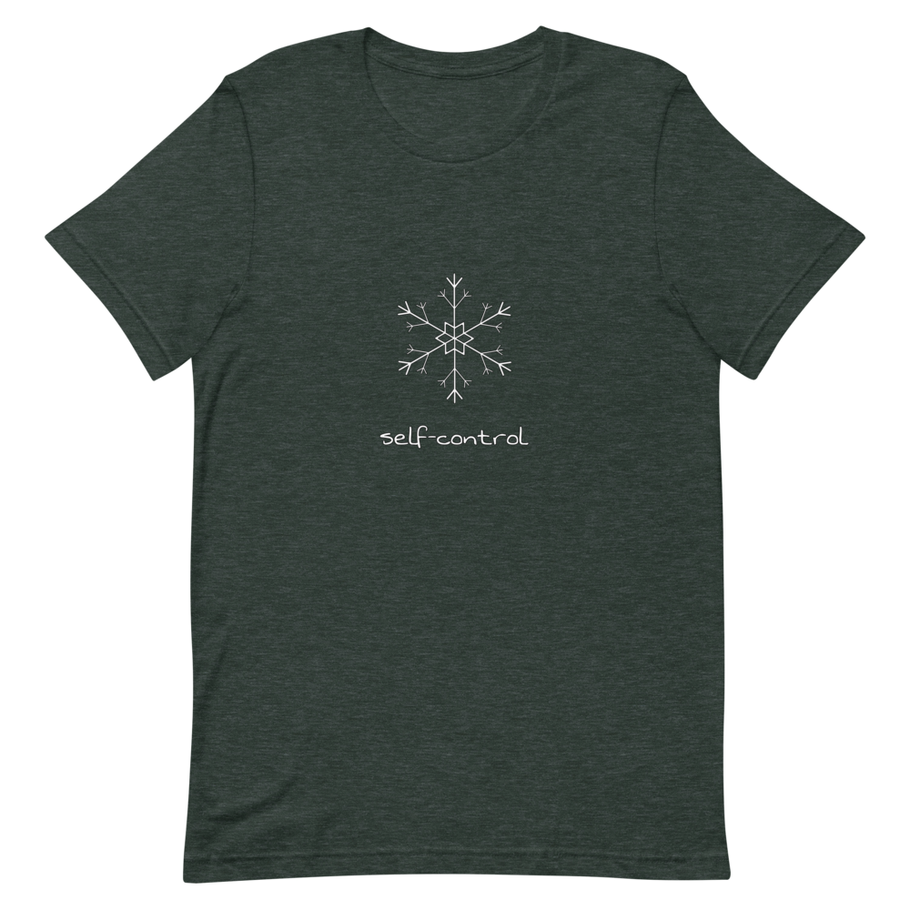 Snowflake Self-Control T-Shirt in Heather Forest